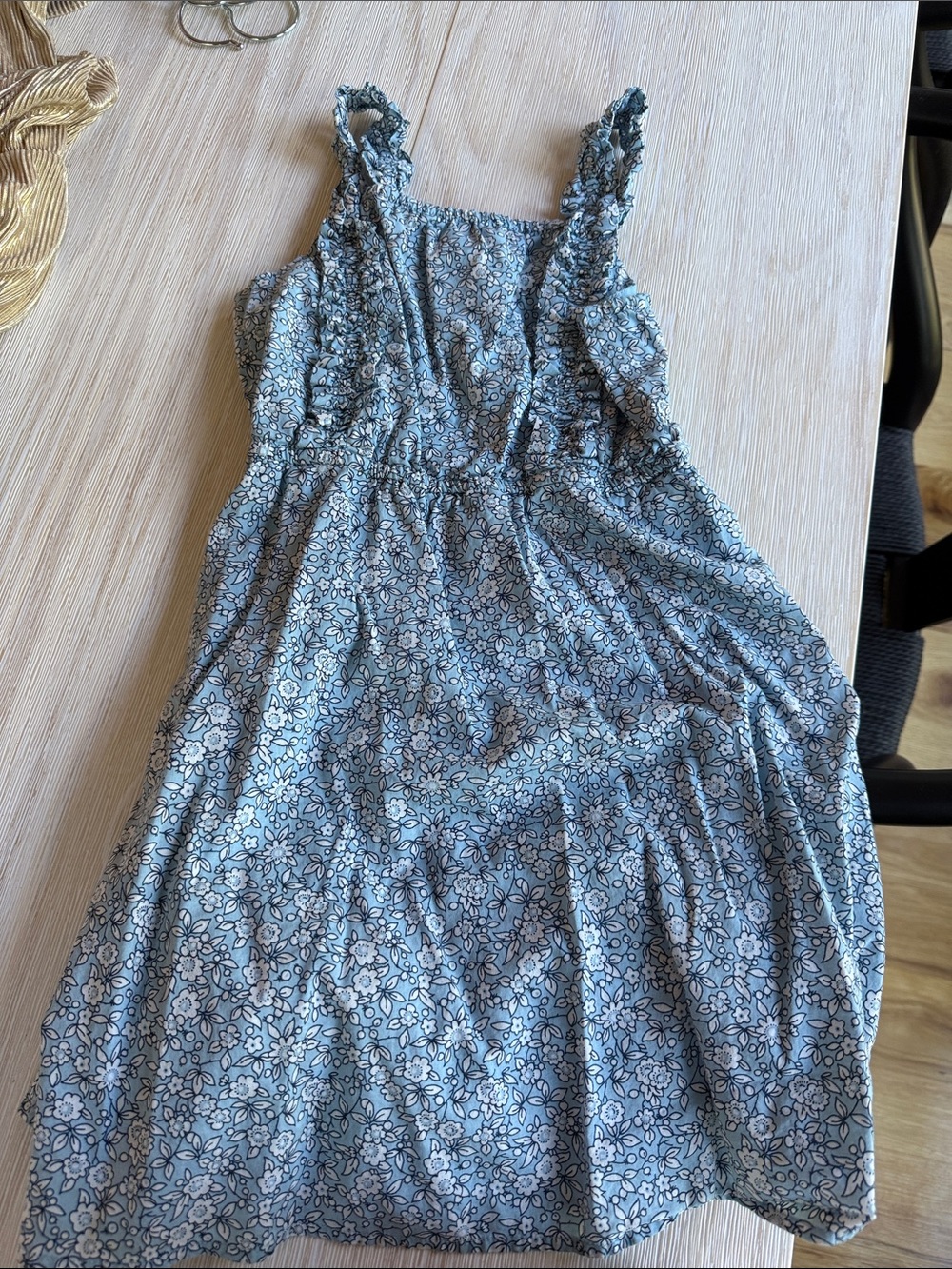 Crewcuts Girls Blue Floral Sundress - Lightweight Summer Dress